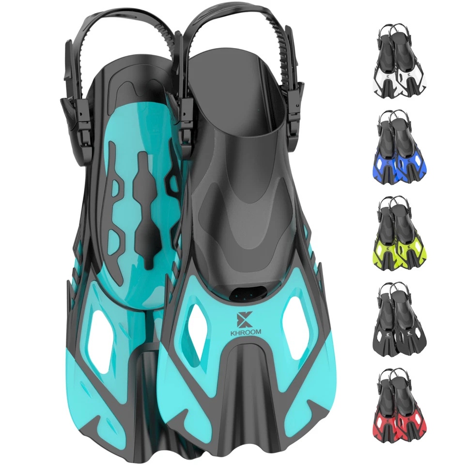 Flossen kurz Gr.32-47 verstellbar Erwachsen / Kinder  Schnorchelflossen Khroom - Bild 1 von 4