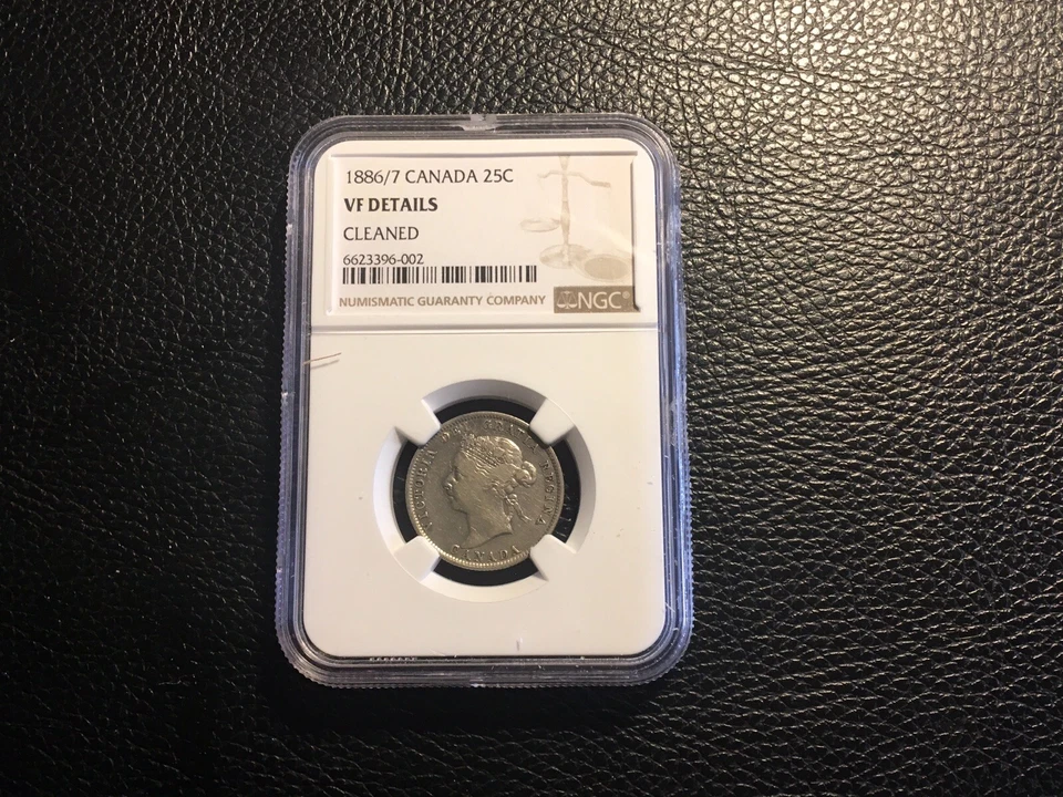 1886/7 Canadian 25 Cent NGC Vf Details Cleaned Lightly Super Rare All Grades - Image 1 of 4