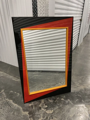 Post Modern Memphis Era Mirror Lacquer Abstract 1990s Vintage Large Wall Art Cover