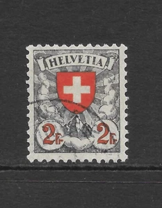 SWITZERLAND SCOTT 203 USADO EN MUY BUEN ESTADO - 1924 2fr GRIS NEGRO Y ROJO, EDICIÓN GRIS - Imagen 1 de 2
