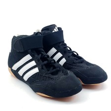 Adidas Mat Hog Jr Mens Lightweight Black Mesh Wrestling Shoes 116378 Size 5