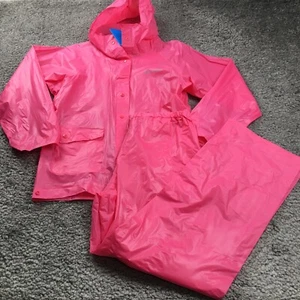 Columbia Youth Jacket & Pants Rain Set Size L Pink Waterproof Elastic Waist NWT - Picture 1 of 22