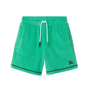 Burberry Kids Edk Towelled Drawstring Shorts Boys 4Y Bright Jade Side Pockets - Picture 1 of 17