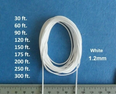 1.2 mm White Lift Pull String Cord for Window Blinds & Shades, 30-300 ft - Image 1 of 2