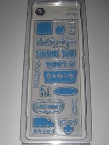 K I MEMORIES ACRYLIC CLEAR STAMPS "GREETINGS" #2138 FOR CARDS - 14 PCS - Picture 1 of 1