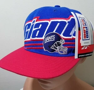 Vintage 90's Reebok Pro Line NY Giants NFL End zone Cap Snapback Hat NOS NWT - Picture 1 of 10