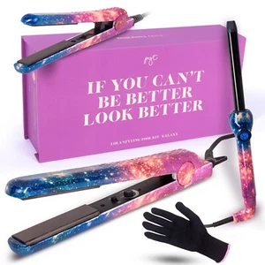 PYT Lola Tool Kit 1.25 Flat Iron 1 Curling Wand 19 mm 1 Mini Hair Straightener - Picture 1 of 4