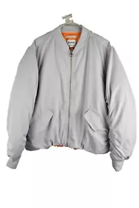 Weekday Womans Destiny Boxy Oversized Bomber Jacket Light Grey Size S - Picture 1 of 8