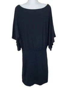 Urban Outfitters Dress Large Black Jersey Blouson Dolman Sleeves Casual Sheath - Picture 1 of 11