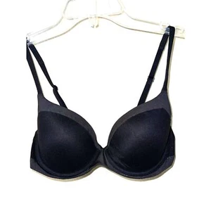 Reggiseno 32D Body By Victoria's Secret foderato Demi bordo metallizzato ferretto argento glam - Foto 1 di 7