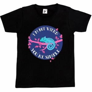 I'm Not Weird You're Simple Cute Smiling Lizard Kinder Mädchen T-Shirt - Bild 1 von 8