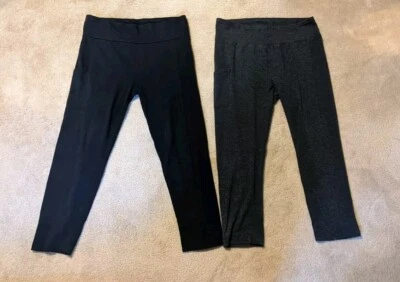 Без излишеств Tech карман хлопок смесь Капри женщин Sz средний лот из 2 черный серый - Изображение 1 из 4