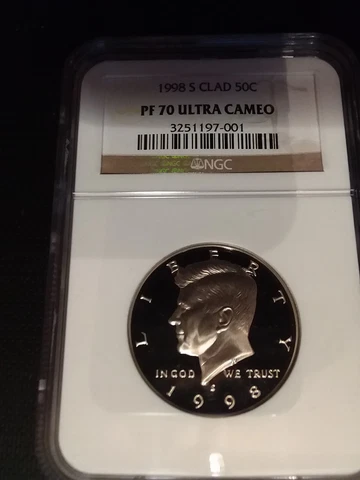 1998-S CLAD NGC PF70 ULTRA CAMEO KENNEDY HALF *** RARE PERFECT UCAM PROOF *** Cover