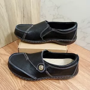 Geoeleph Women Sz 6 EU 37 Slip On Comfort Walking Flats Leather Driving - Picture 1 of 18
