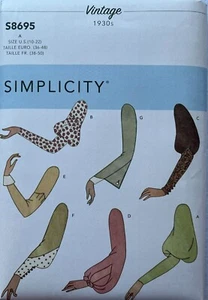 Simplicity Pattern 8695  Misses  Vintage Sleeves,   Bodice Guide Included, 10-22 - Picture 1 of 2