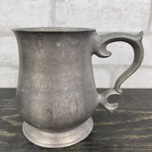 Vtg USA Aluminum Large 20oz Beer Mug Cup Wide Base Gothic Handle - Picture 1 of 12