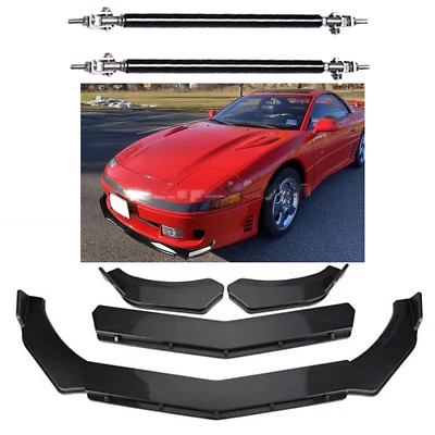 Carbon Fiber Front Bumper Spoiler Body Kit + Strut Rods For Mitsubishi 3000GT Foto 1 de 4