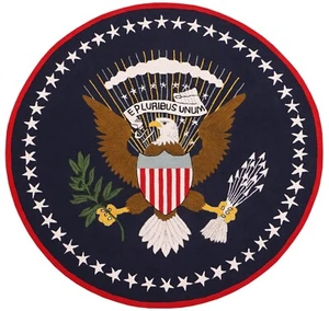Rug USA Eagle Blue Pluribus Unum President Design 100% Wool Area Rugs & Carpet - Picture 1 of 4