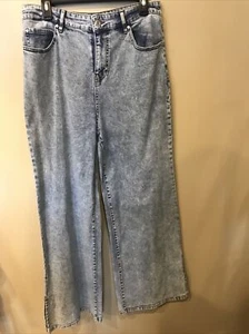 Womens SO Wide Leg Jeans Hi-Rise Denim Pants 32” Inseam Size 13 Blue (APO-179-6) - Picture 1 of 6