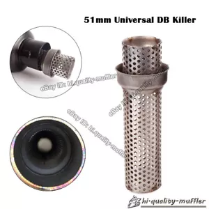 51mm Universal Exhaust System DB Killer Removable Silencer Pipe Stainless Steel - Bild 1 von 7