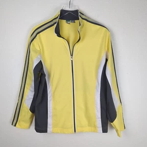 SJB Active Women's Track Jacket XL Yellow Gray Full Zip Long Sleeve AS IS - Picture 1 of 13