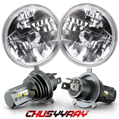 Par de faros redondos de 7 pulgadas de haz alto bajo para Suzuki Samurai 1986-1995 blancos Foto 1 de 4