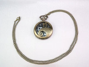 Nightmare Before Christmas Jack Poker Yellow Hat Anime Pocket Watch with Chain - Picture 1 of 27