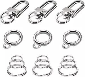 Dog Tag Clips for Collar,With 15Pcs Replaceable Dog ID Name Tag Ring Clip Dog Ta - Picture 1 of 6