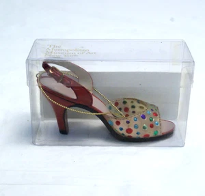 THE MET Scarpa Rossa Ornamento Slingback Sandalo Metropolitan Museum of Art New York - Foto 1 di 8