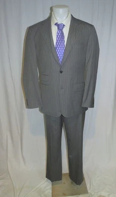 Traje Hugo Boss Selection Lloyd Gris Rayas Tela Zegna Dos Botones 42L Foto 1 de 4