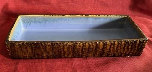 Bonzai Planter Ikebana Pot Brown Blue Glaze Succulant Tray Planter Vintage - Picture 1 of 10
