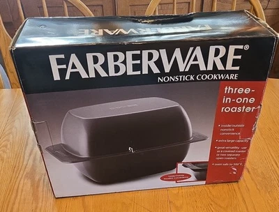 Farberware antiaderente três em um forno torrador seguro peru caçarolas panelas - Imagem 1 de 4