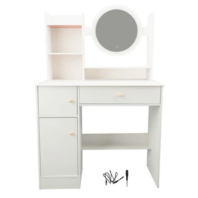 Vanity Desk With Mirror And Lights Lighted Mirror Makeup Vanity Table For Home - Image 1 of 4