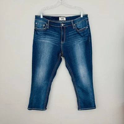 Pantalones de mezclilla Daytrip Capri de tiro alto azules para mujer talla 38 Foto 1 de 4