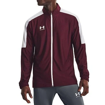 Under Armour UA Mens Challenger Maroon Sports Running Track Jacket - Image 1 of 4