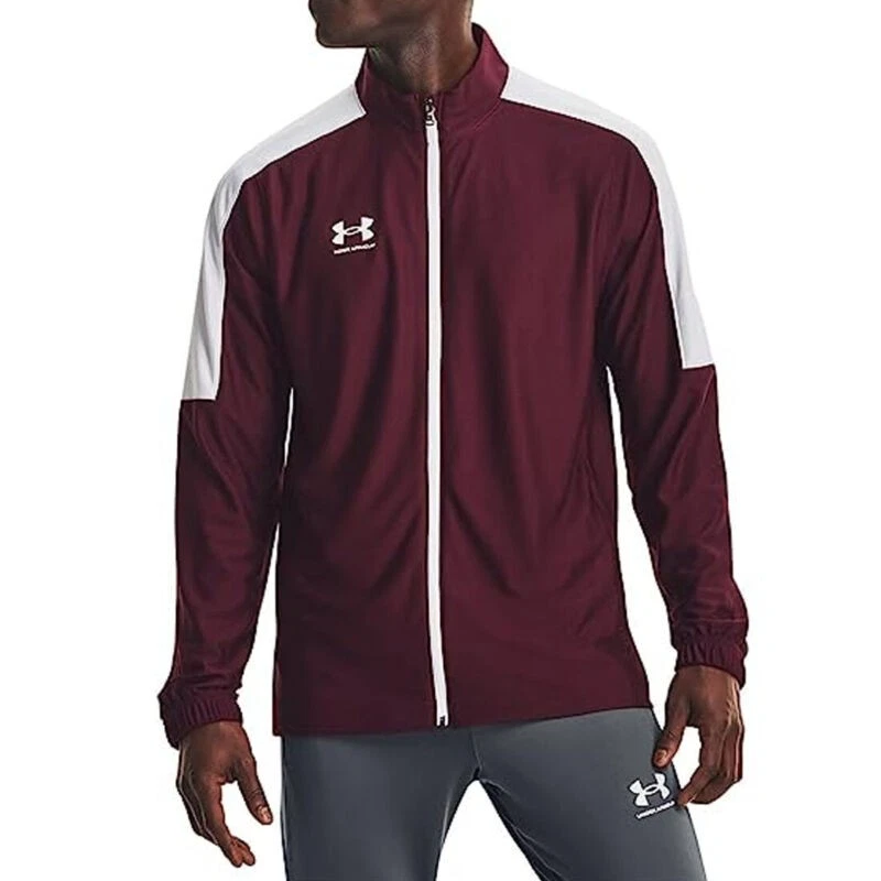 Under Armour UA Mens Challenger Maroon Sports Running Track Jacket - Image 1 of 4