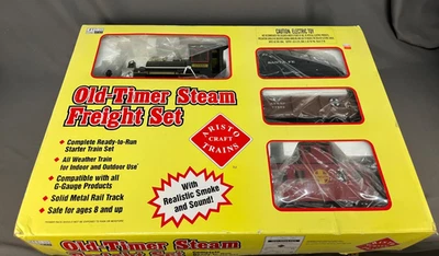 Vtg NOS/New ARISTO CRAFT 28402 Old-Timer Steam Freight G Scale Train Set - Image 1 of 4