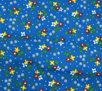 Vintage Ditzy Blue Tiny Floral Blue Calico Cotton Fabric  1Y #30 - Image 1 of 4