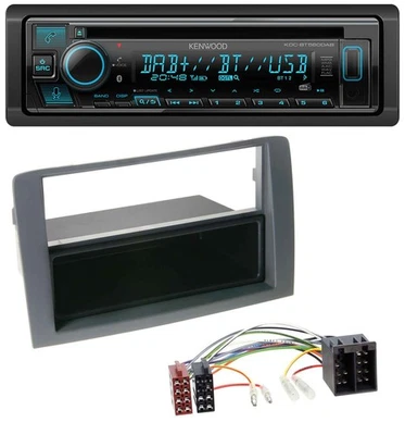 Kenwood Bluetooth DAB CD MP3 USB Autoradio für Fiat Idea (350, 03-11) - grau - Bild 1 von 4