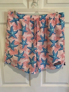 Bañador para hombre Vineyard Vines estampado de estrellas de mar talla XL X-GRANDE bolsillos rosa azul  - Imagen 1 de 10