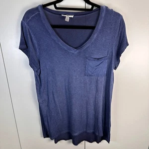 Cable & Gauge Studio Womens Lg Blue V-Neck Pocket Tee T Shirt Classic Staple - Picture 1 of 5