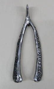 Tamara Hensick Designs 4” High Pewter Cast WISH BONE Sculpture Paperweight - Picture 1 of 6