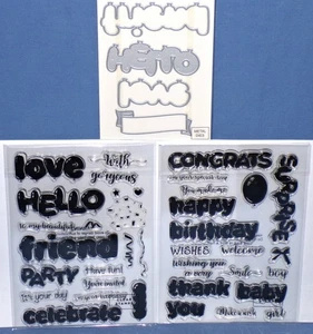 Balloon Stamps & Dies Happy Birthday Friend Hello Party HTF Crafters Companion - Picture 1 of 4