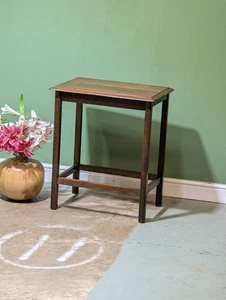 Vintage Tall Side End Table Oak Art Deco Plant Stand Hall Stand - Picture 1 of 9