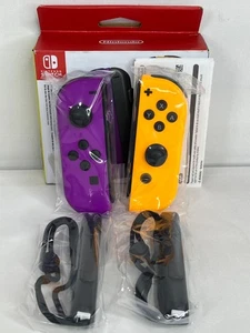 Par de controladores inalámbricos Nintendo Switch Joy-Con púrpura neón HAC-A-JAQAA naranja - Imagen 1 de 12