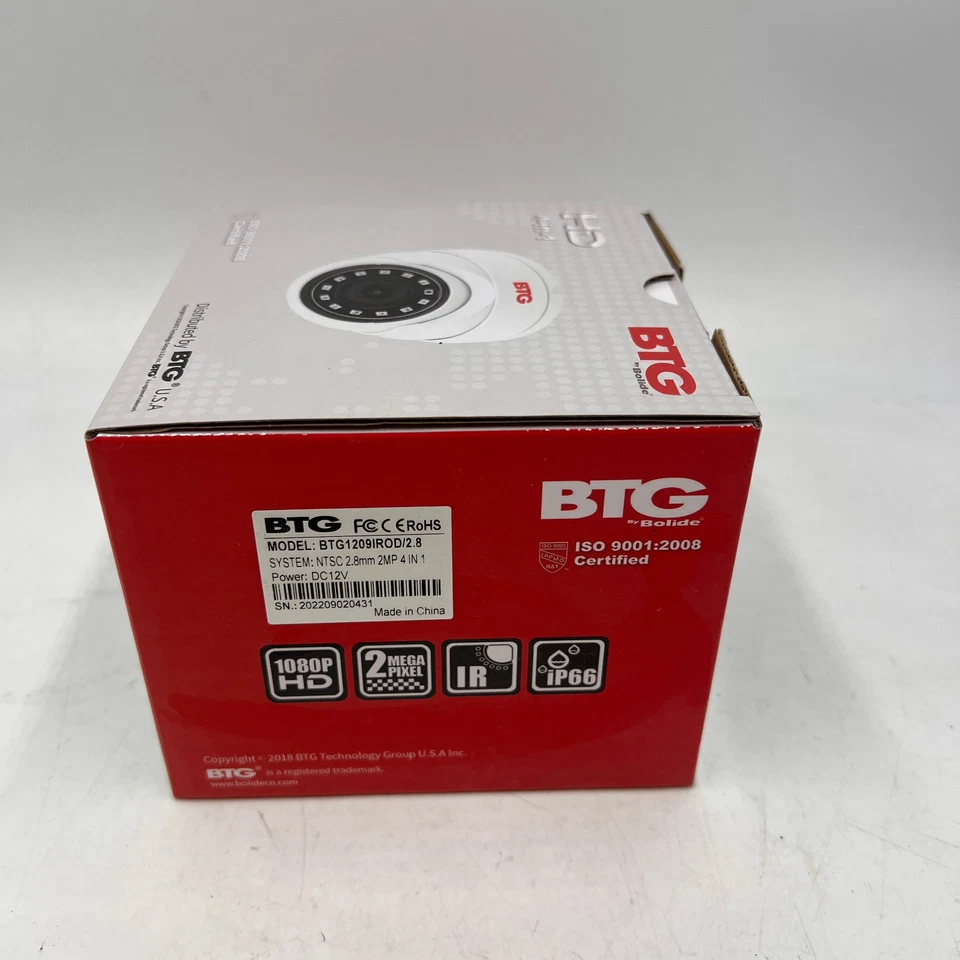 Bolide 2MP Analog Eyeball Camera (BTG1209IROD/2.8) DOME SECURITY LENS 1080P HD - Image 1 of 4