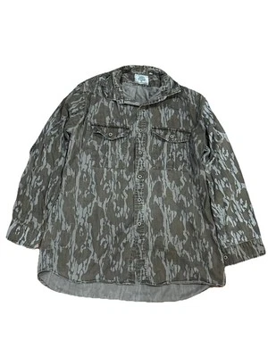 80s Mossy Oak Bottomland Vintage First Camo Men's Large Button Up Collared Shirt - Image 1 of 4