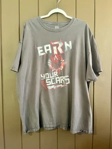 Vintage Men’s WWE Edge Earn Your Scars Gray & Red Cotton T Shirt Size 3XL - Picture 1 of 6