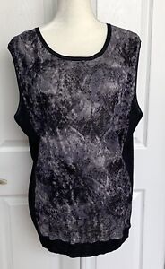 Jones New York Collection Black Gray Sleeveless Top Blouse Women's Size 2X 