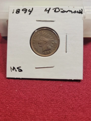 1894 Indian Head Cent *  MS BN BROWN UNCIRCULATED  FULL LIBERTY 4 Diamonds (A10) Cover